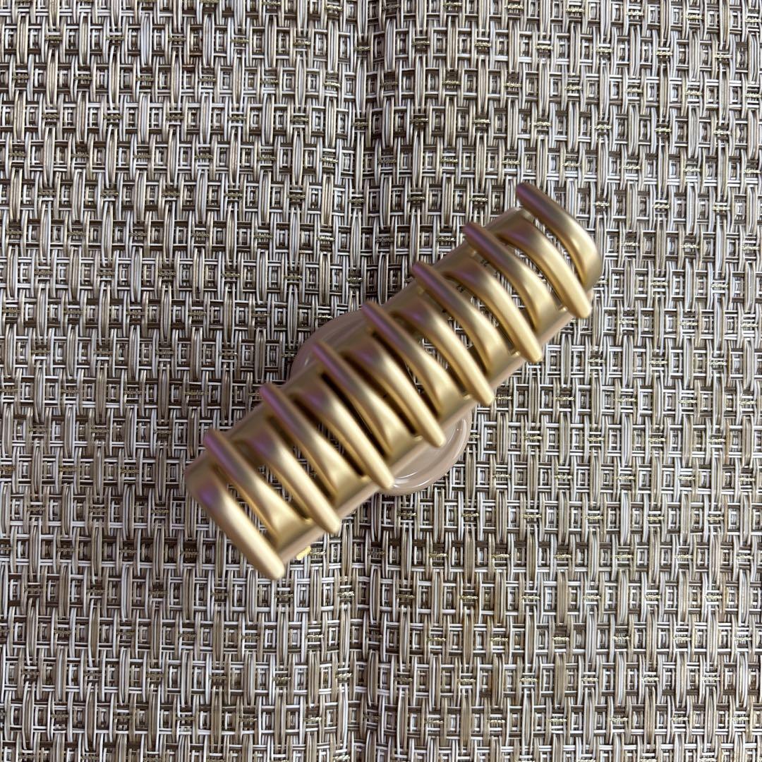 アレクサンドルドゥパリ ベージュ ヘアクリップ ゴールド金具 M