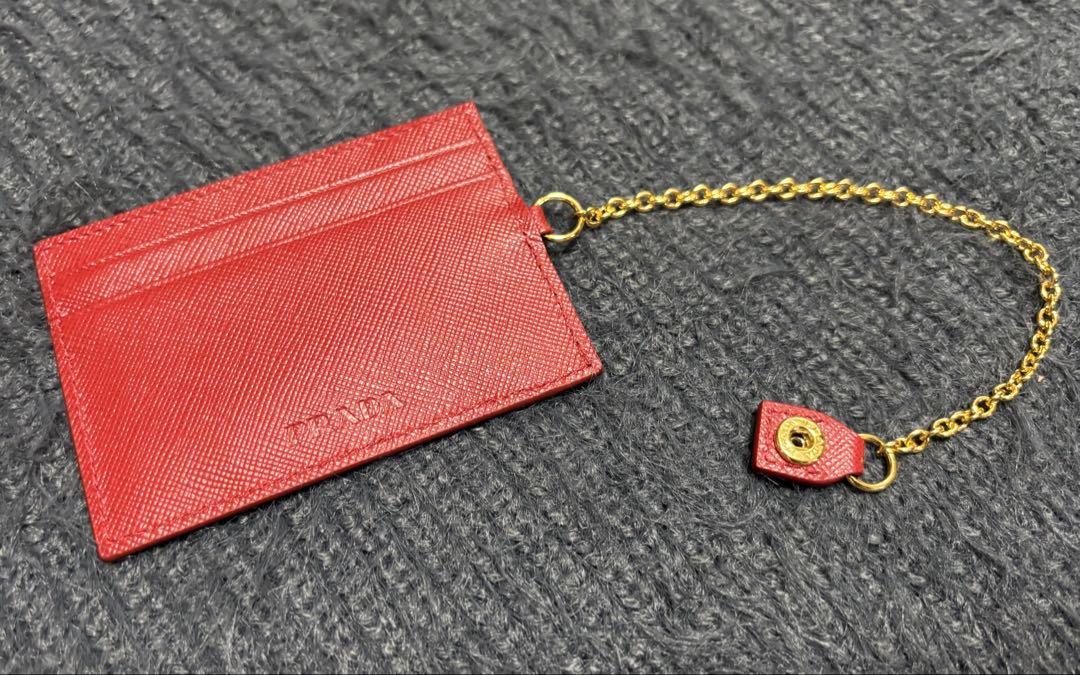 正規品PRADA レッド リボン長財布 パスケース付