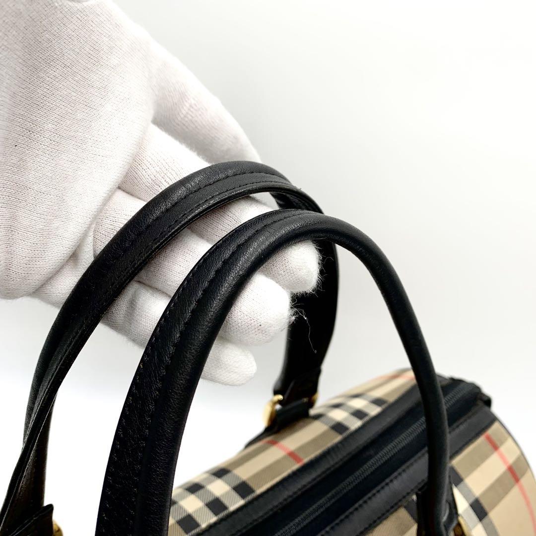 バーバリー Burberry ボストンバッグ ノバチェック シャドーホース柄