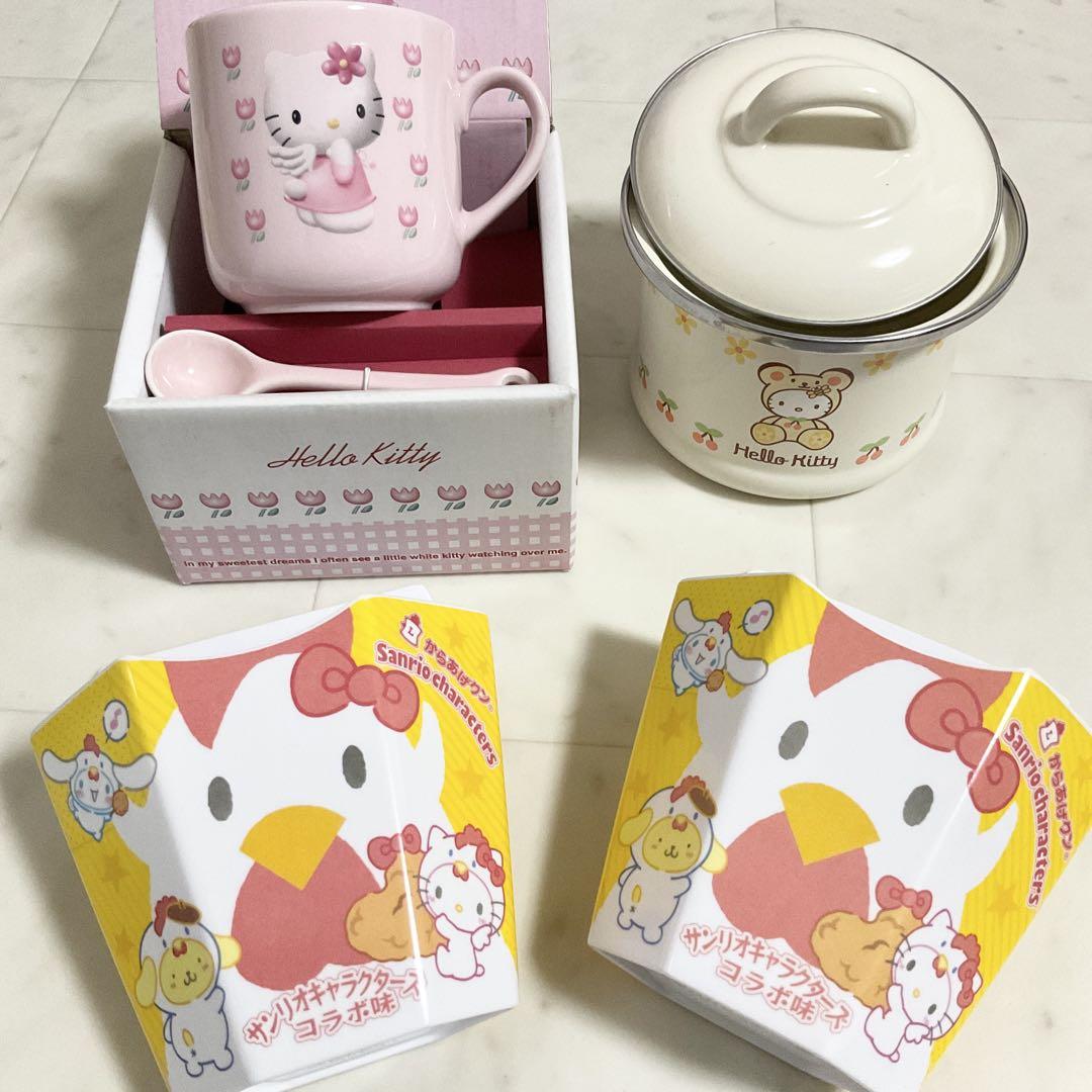 ハローキティ ホーロー容器 マグカップ からあげくん小物入れ