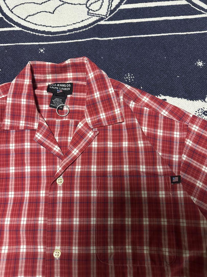 polo Ralph Lauren オープンカラーチェックシャツ　開襟　半袖