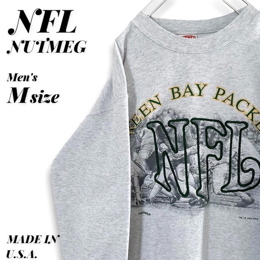 NUTMEG 古着 NFL グリーンベイパッカーズ 刺繍 スウェット トレーナー