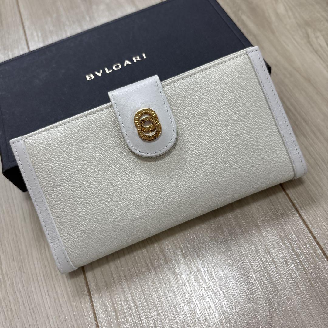 ヴィンテージBVLGARI ホワイトレザー 長財布　付属品なし