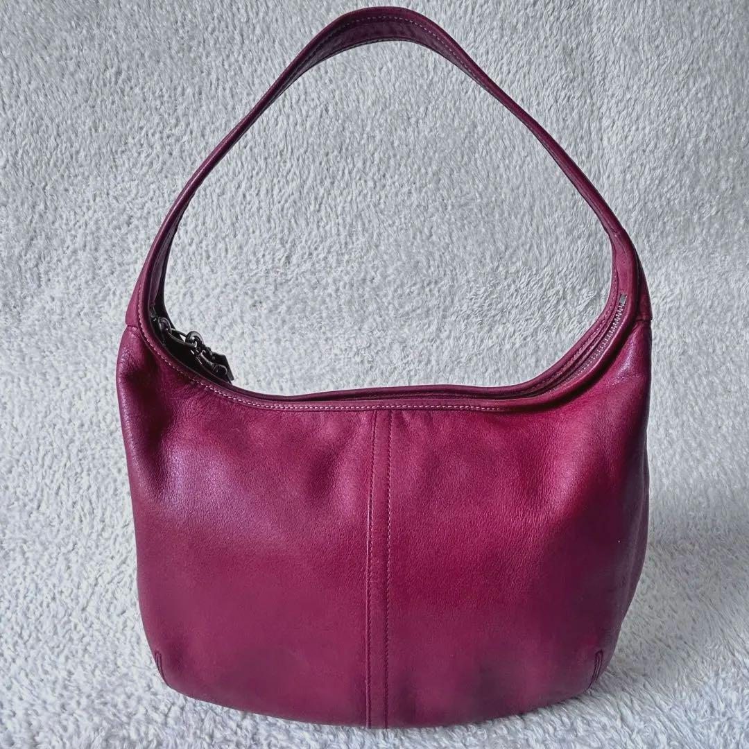 希少美品】オールドCOACH パープル レザー ハンド.ショルダー
