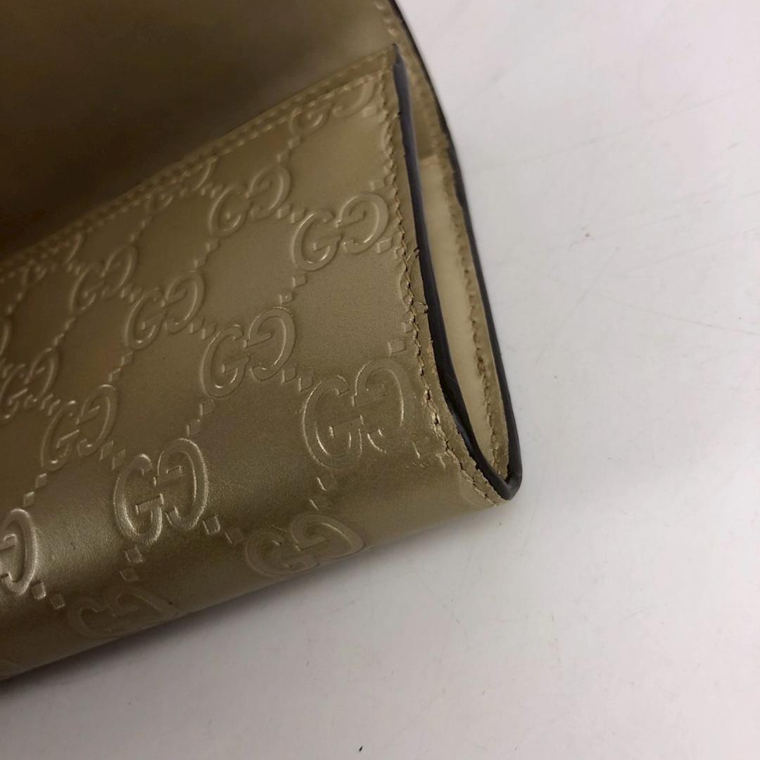 GUCCI グッチ グッチシマ リボン 長財布 ゴールド レディース ブランド