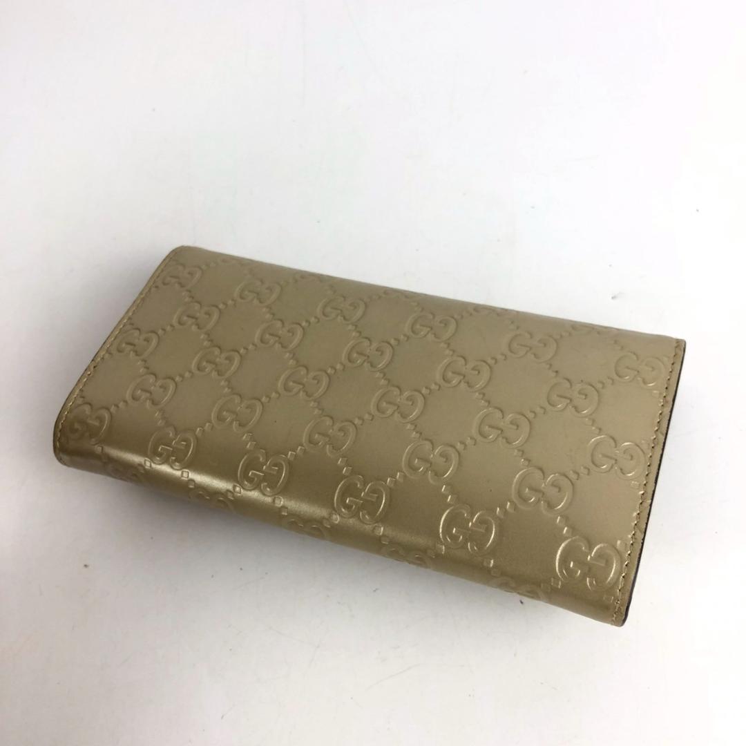 GUCCI グッチ グッチシマ リボン 長財布 ゴールド レディース ブランド