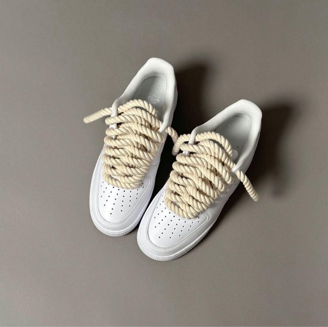 エアフォース1 ホワイト ロープフォース NIKE Air Force 1 ホワイト ロープカスタム ロープフォース1