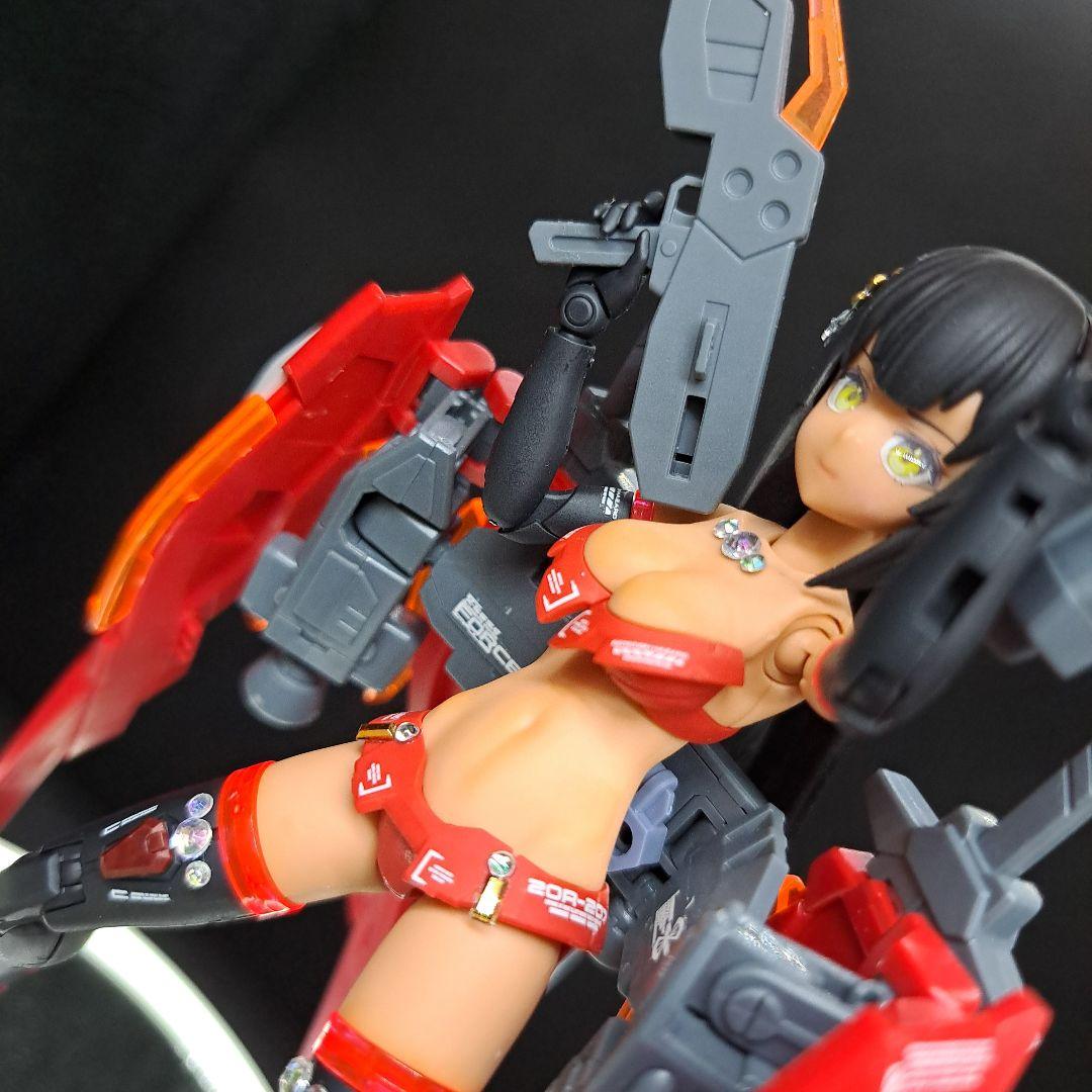 完成品 30MS 水着黒髪ロン毛ギャル ウイングガンダムゼロ炎