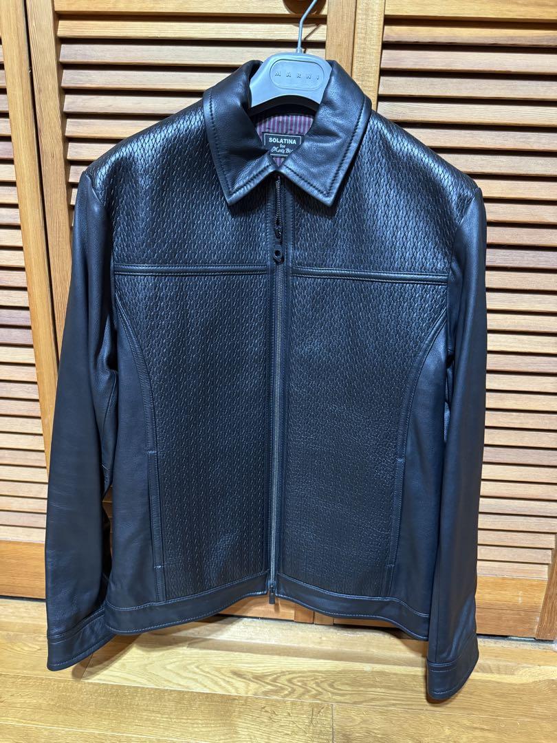 【美品】SOLATINA for メンズビギ ラムレザーライダースジャケット