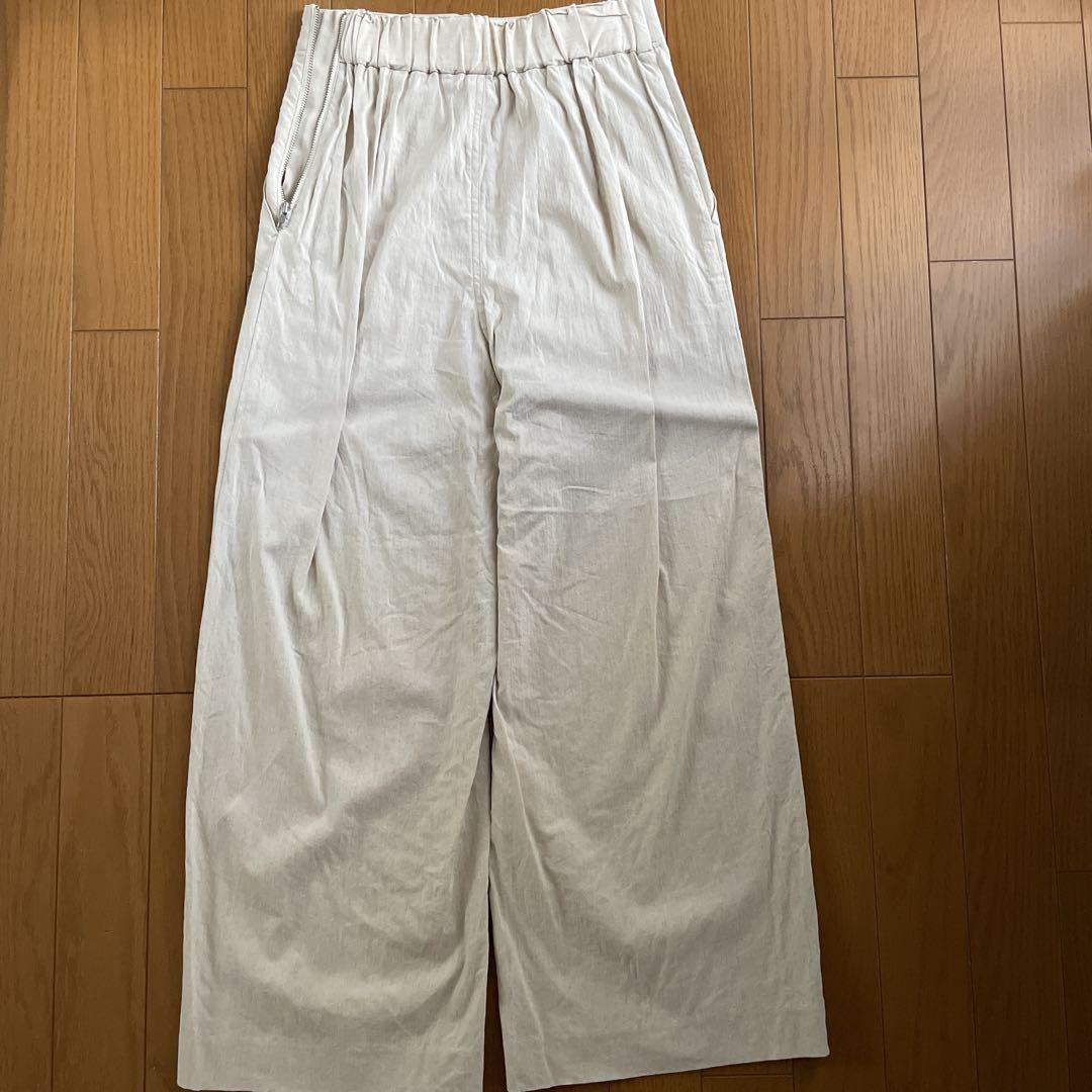 マカフィー★MACPHEE★レーヨンリネンコットン セミワイドクロップドパンツ