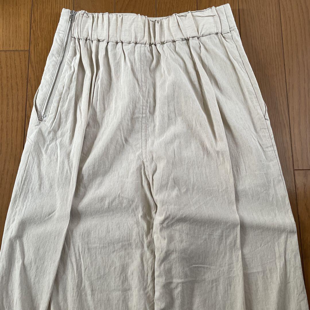 マカフィー★MACPHEE★レーヨンリネンコットン セミワイドクロップドパンツ