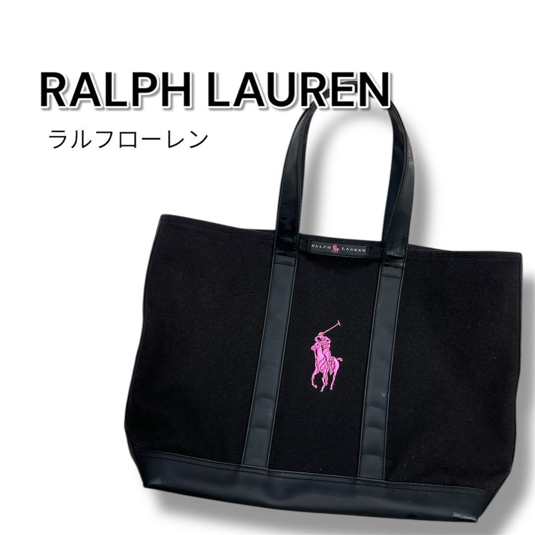 Ralph Lauren ラルフローレン トートバッグ ブラック ピンク