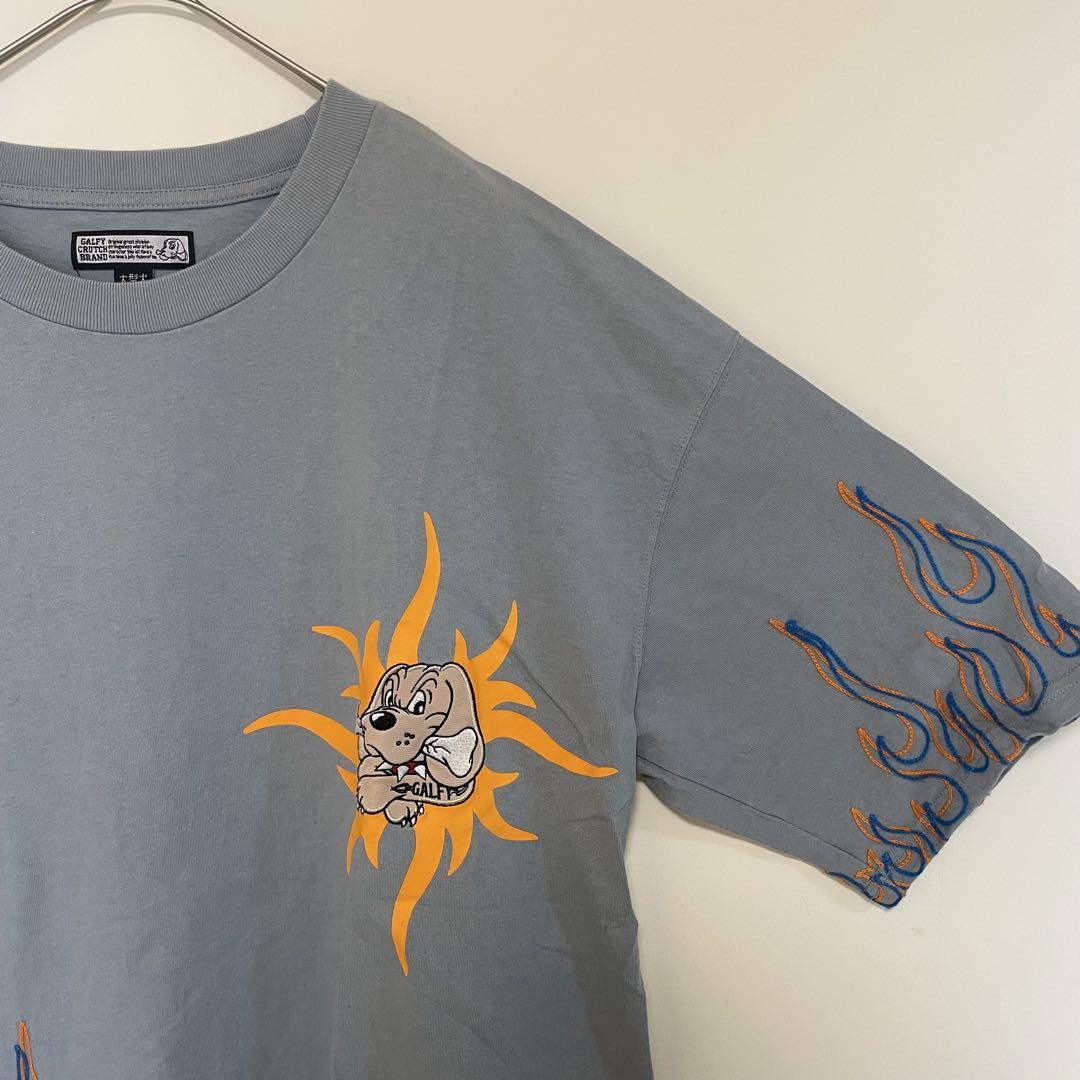 ガルフィー 半袖Tシャツ 半炎上 Tee ブルー　大型犬