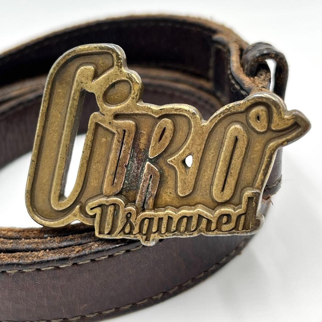 人気 DSQUARED2 ディースクエアード バックル ベルト レザー ゴールド