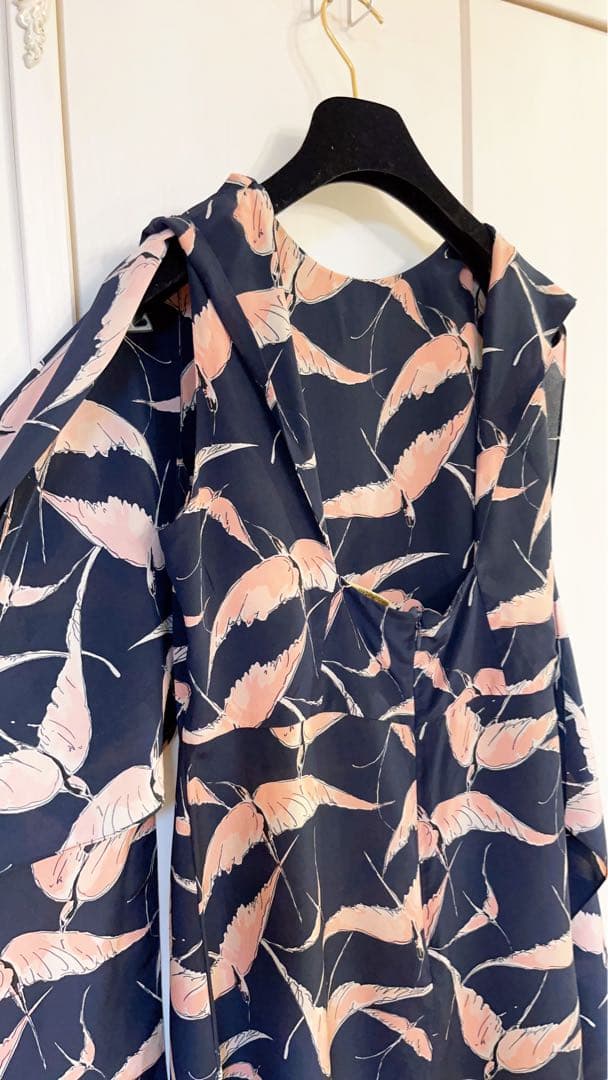 VALENTINOフラミンゴ柄ノースリーブミニワンピースM・VALENTINO