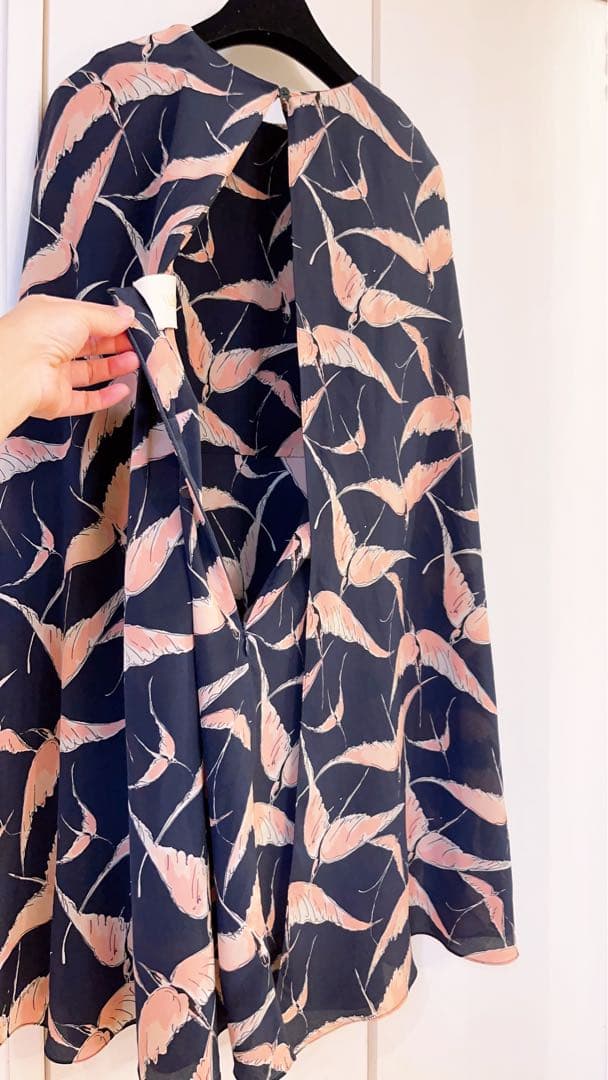 VALENTINOフラミンゴ柄ノースリーブミニワンピースM・VALENTINO