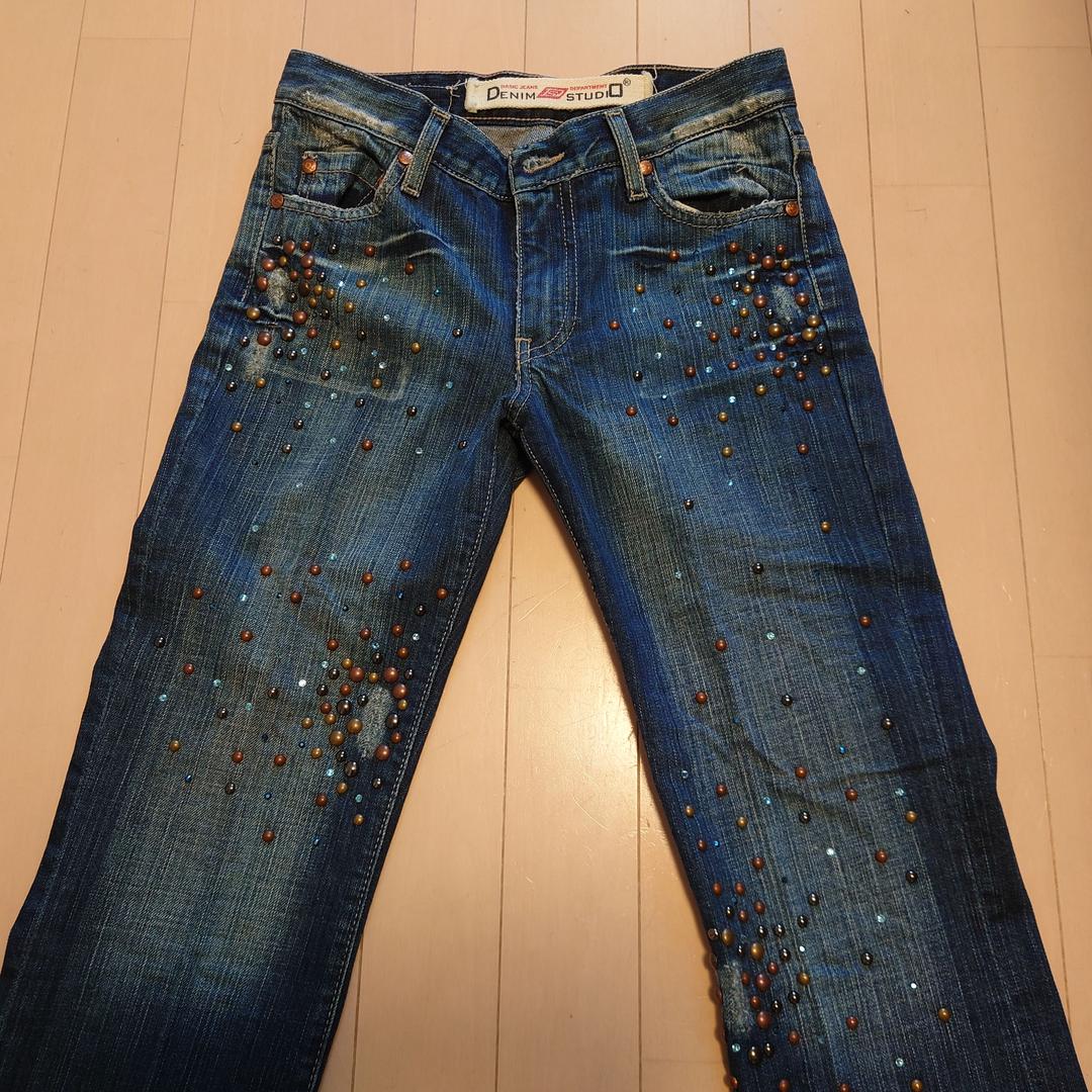 試着のみ☆DENIM STUDIO☆スタッズデニム☆24インチ