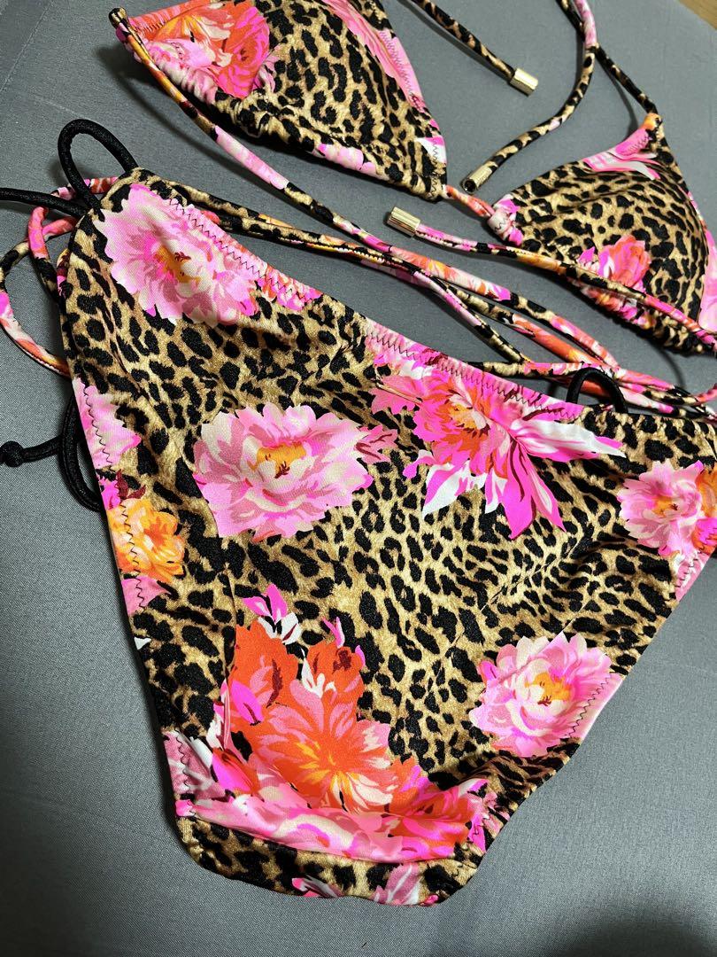 Victorias secret ヒョウ柄フラワープリント三角ビキニ - メルカリ