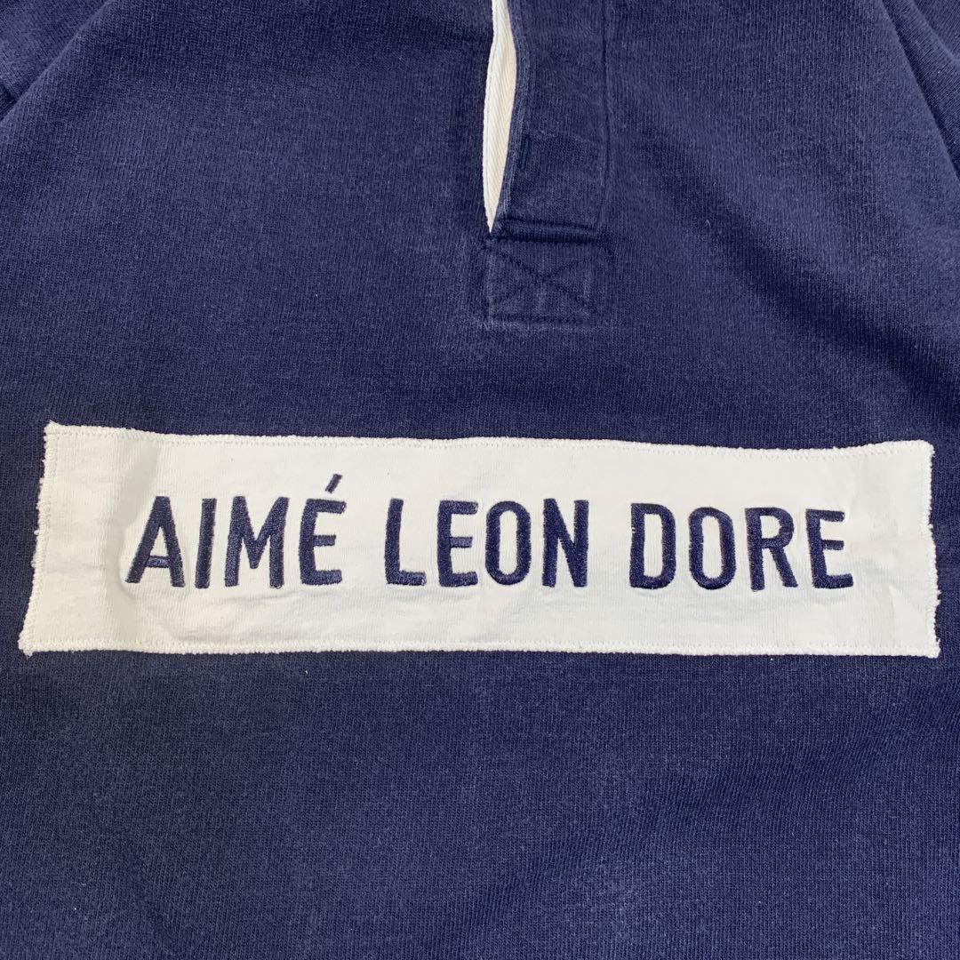 【CANADA製】AIME LEON DORE ラガーシャツ　ネイビー　M