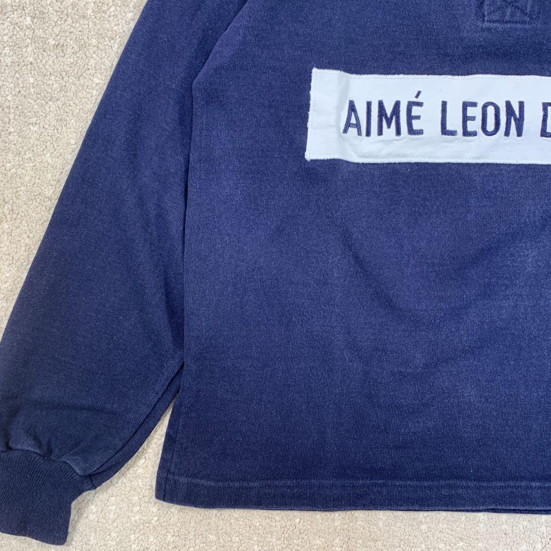 【CANADA製】AIME LEON DORE ラガーシャツ　ネイビー　M