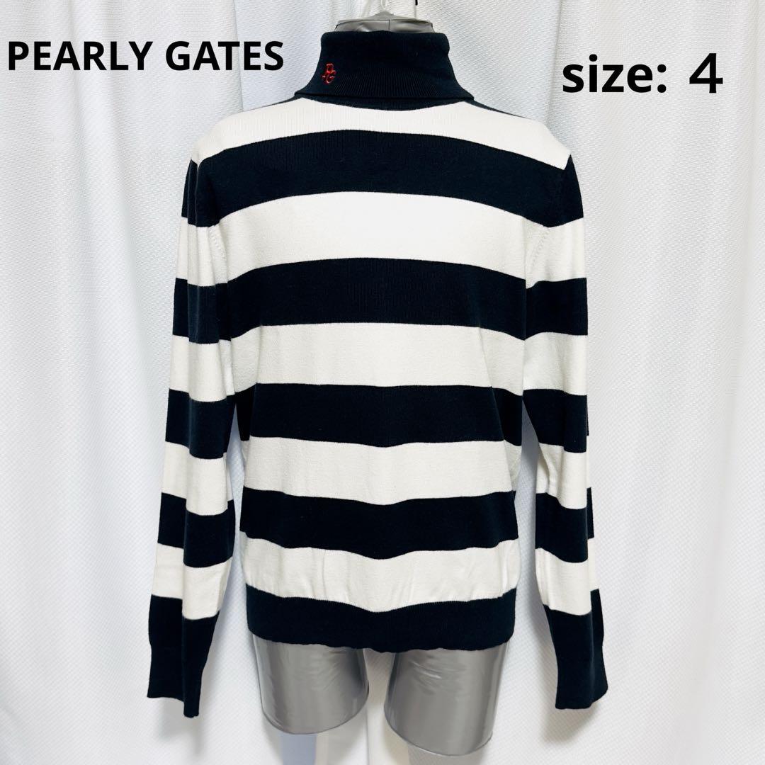 【サイズ4】PEARLY GATES  ハイネックボーダーニット
