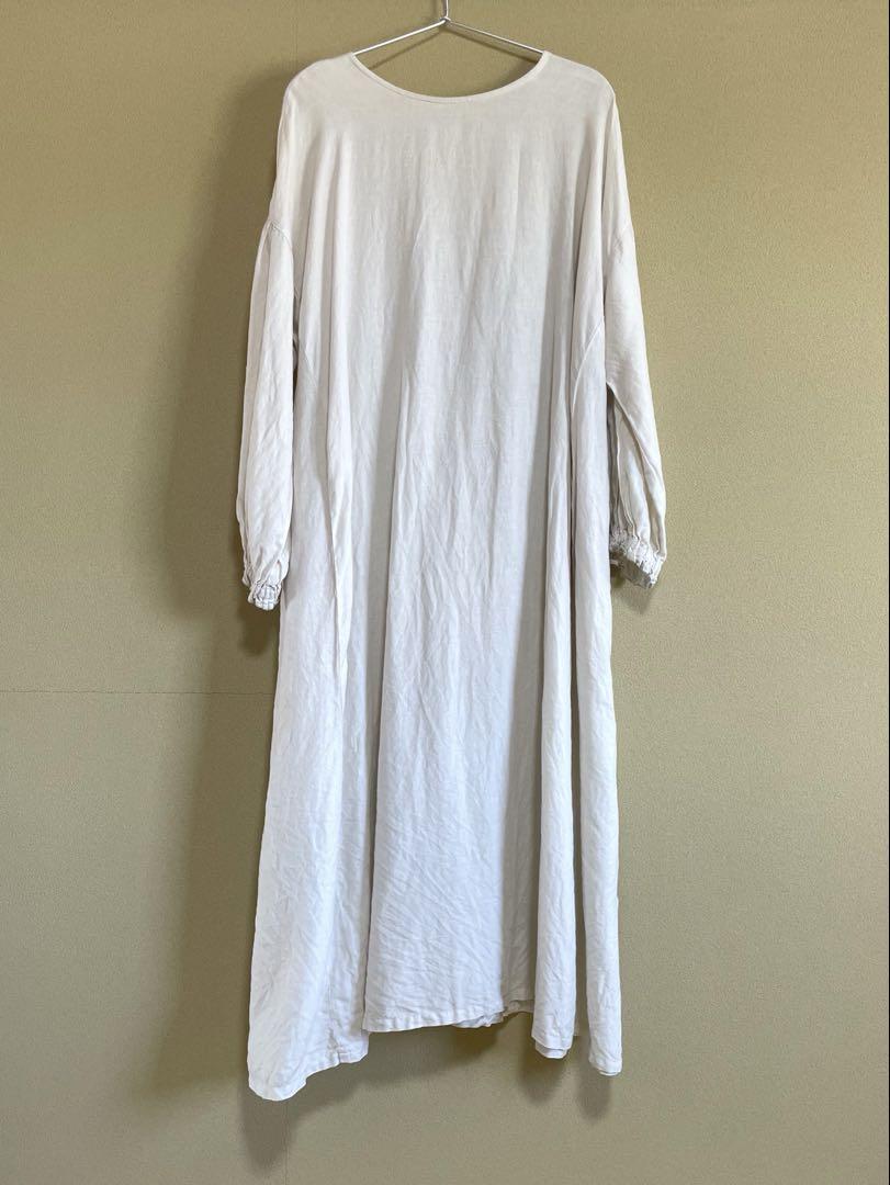 今季新品 ビアズリー リネン 冷やせ ロングワンピ 麻 33000円 ガ