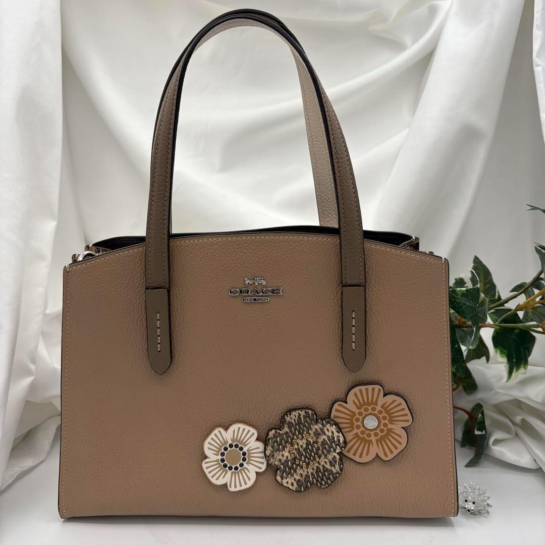 COACH 　トートバッグ チャーリー キャリーオール ティーローズ