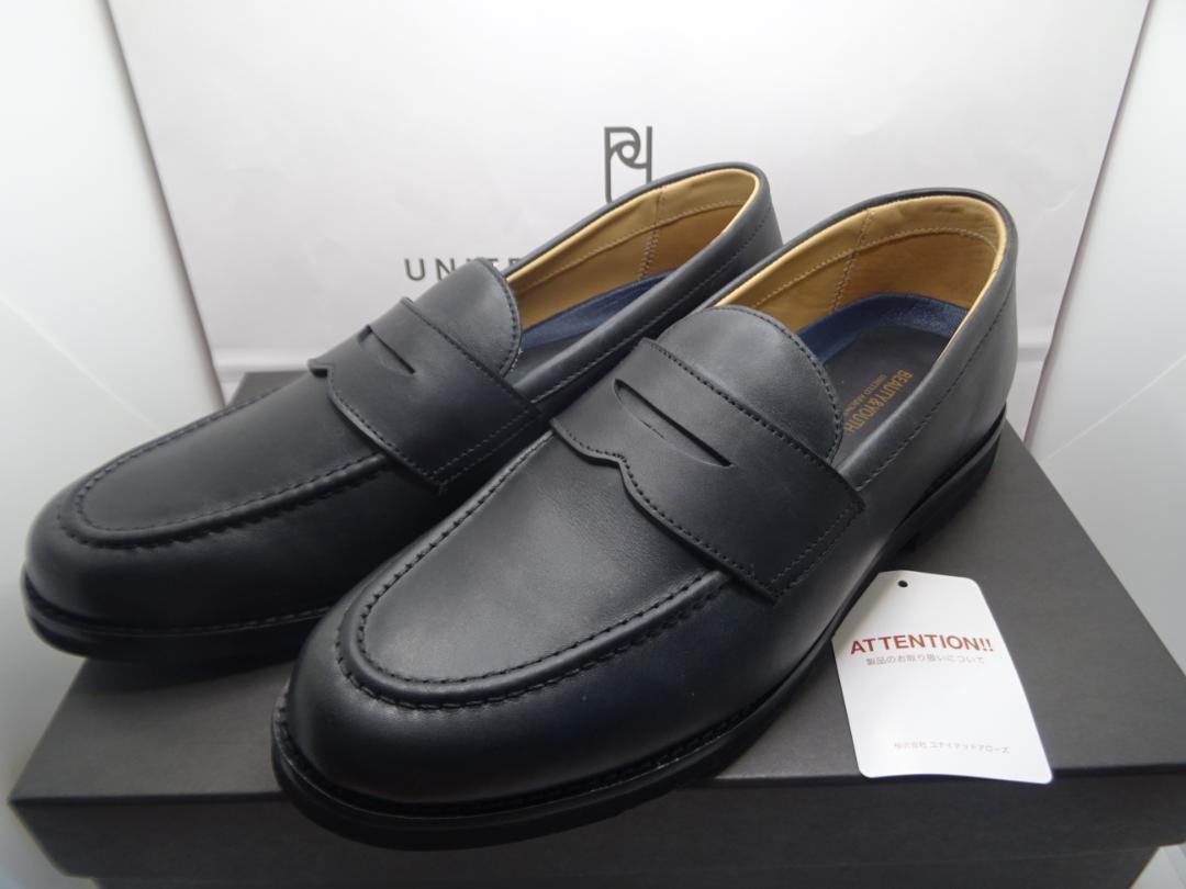Y*M様 新品★ユナイテッドアローズローファー本革25.5cm黒ブラック