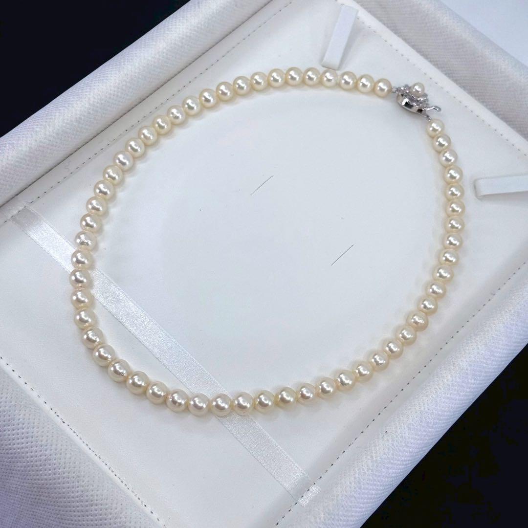 【在庫あり】 未使用保管品】アコヤ 亀田 7.5 大珠 ネックレス パール 本真珠 アクセサリー