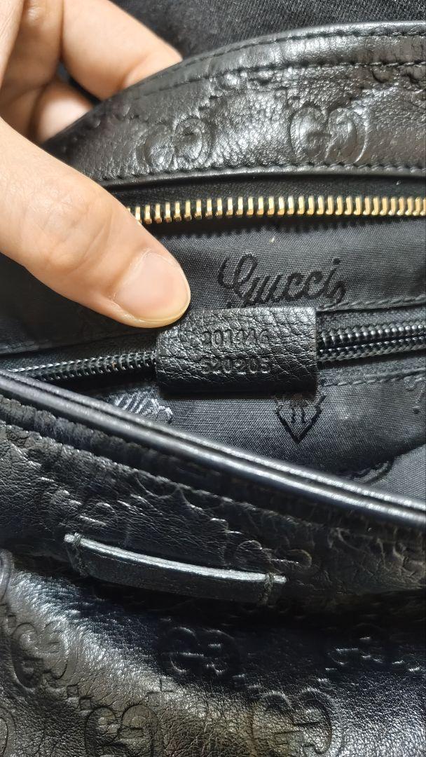 グッチ【GUCCI】グッチシマレザーショルダーバッグ　ブラック【中古】