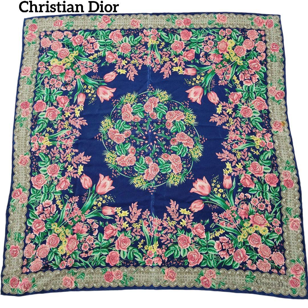 山田さま専用♡ Dior クリスチャンディオール　スカーフ すずらん柄　シルク Christian Dior - 美品【稀少柄】Christian Diorクリスチャン