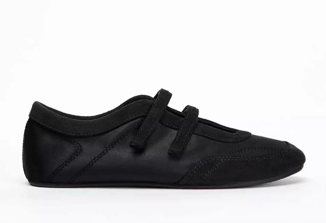 ☆ドイツ発*ZARA*新作*ダブルストラップサテンバレエシューズ☆ ☆ドイツ発*ZARA*ダブルストラップバレエフラットシューズ/RD