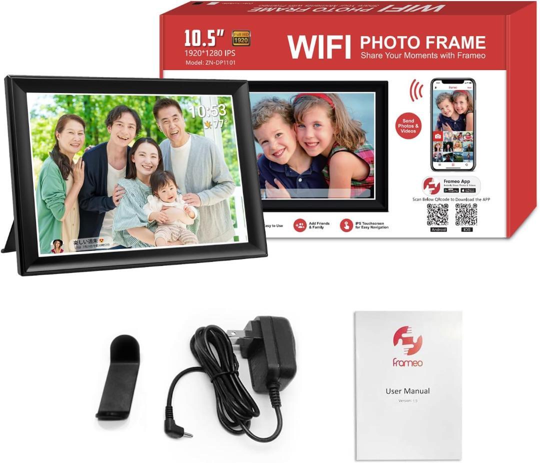 WiFi デジタル フォトフレーム　11インチ　2K液晶タッチスクリーン64GB