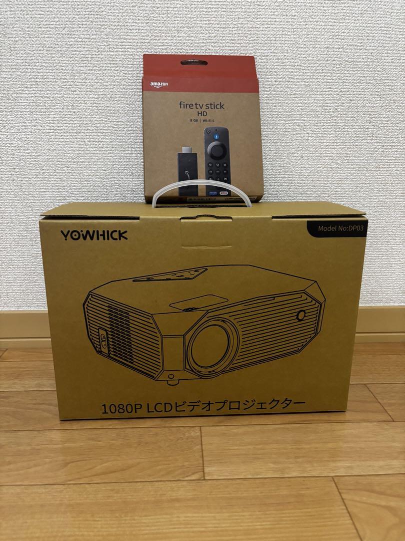 YOWHICK 1080Pプロジェクター 本体＋fire tv stick - メルカリ
