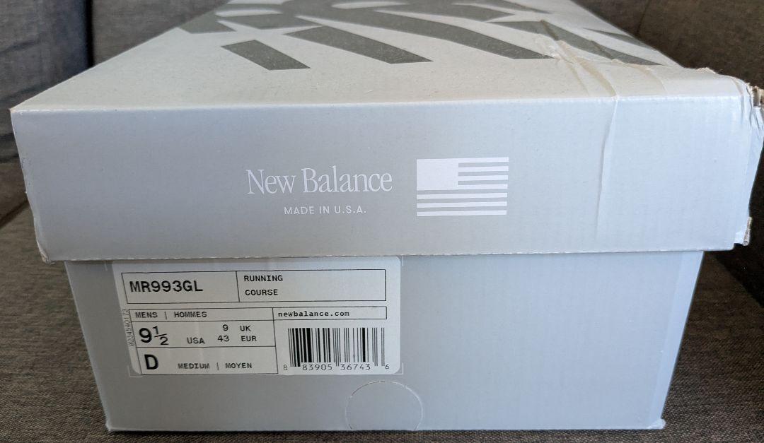 【新品未使用】NewBalance 993 MR993GL 箱ダメージ有り