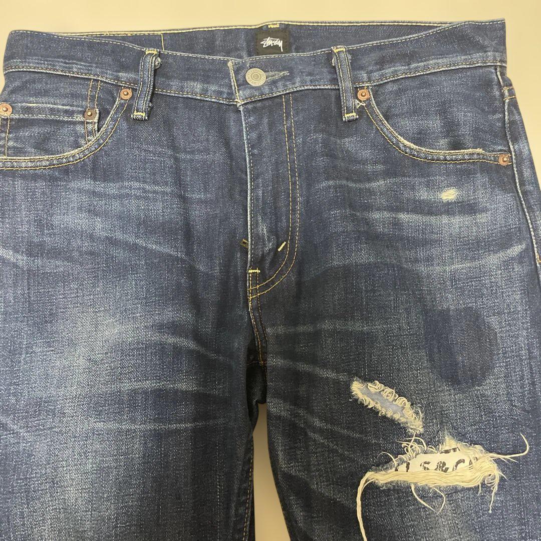 ステューシー❌Levi s 505 ダメージ加工デニムパンツ コラボジーンズ