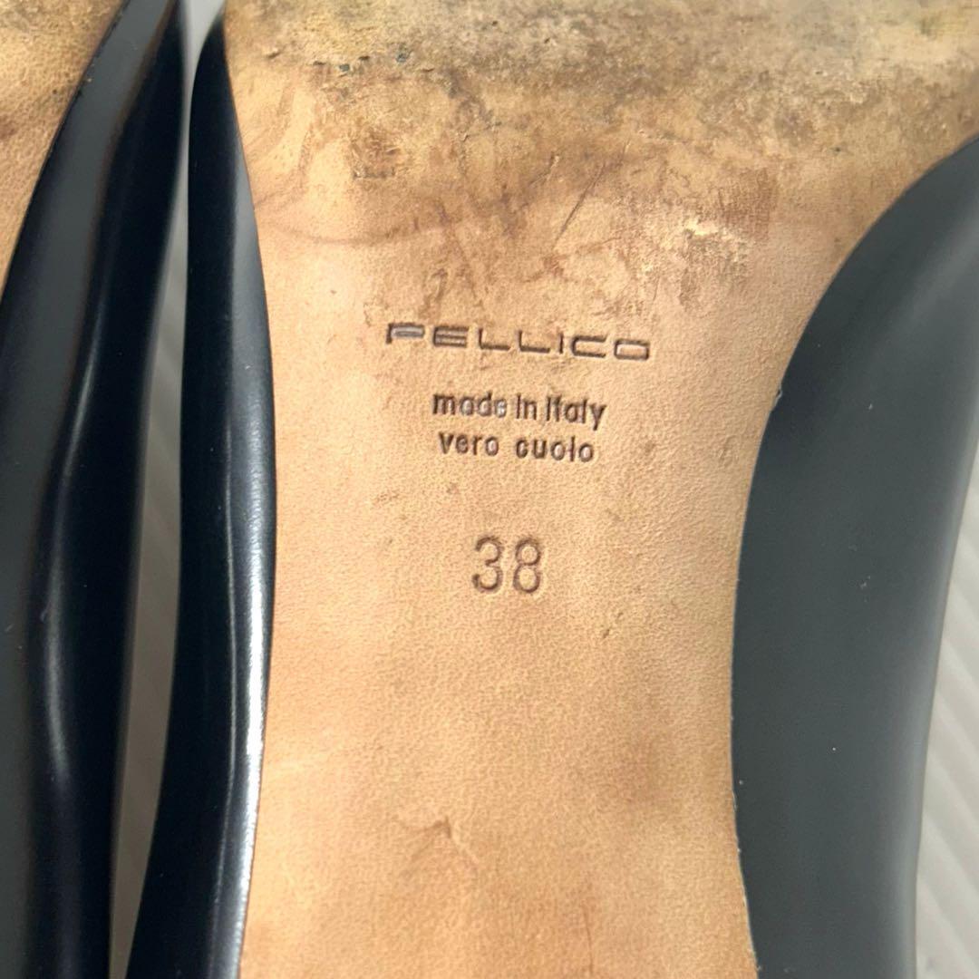 PELLICO ブラック アネッリパンプス　38 (25cm)