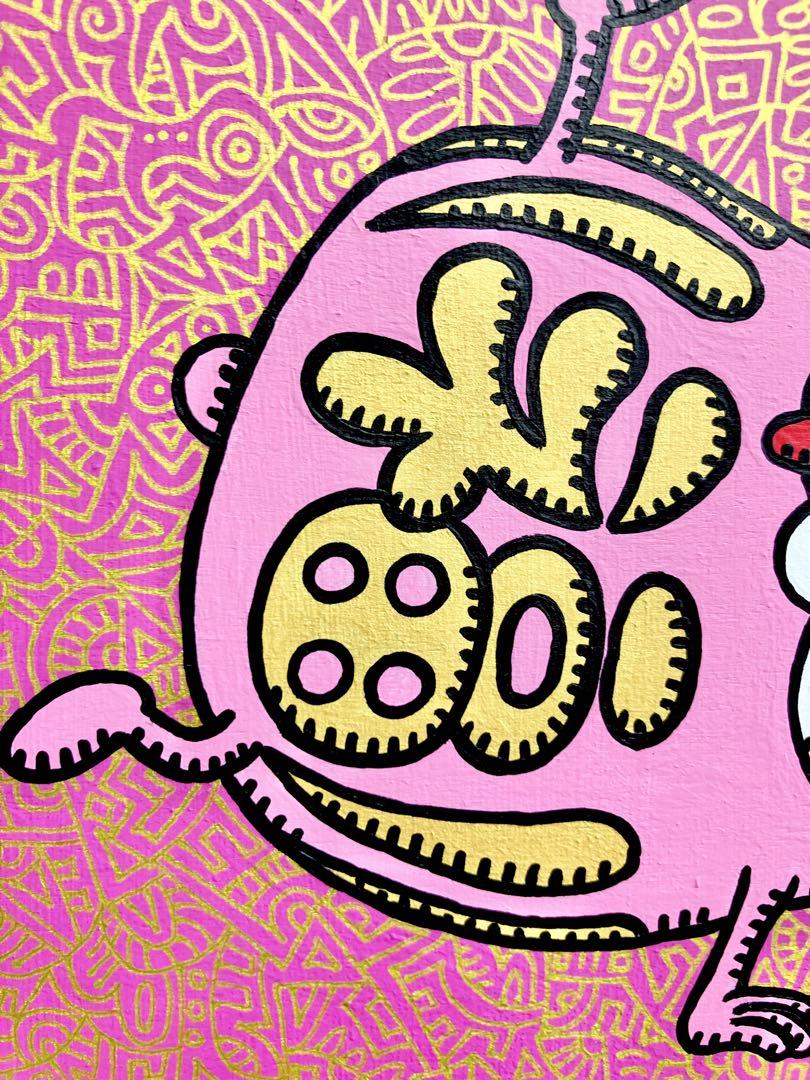 憧れの 原画 現代 アクリル画 絵画 キャラクター ポップアート だるま 絵画
