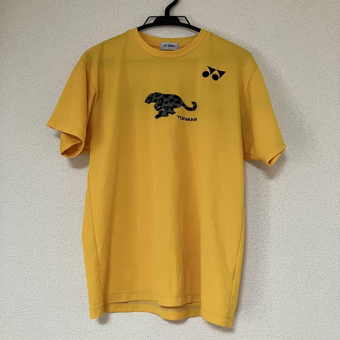 YONEX トナミ ヒョウ柄 Tシャツ M 黄色　トナミ 運輸