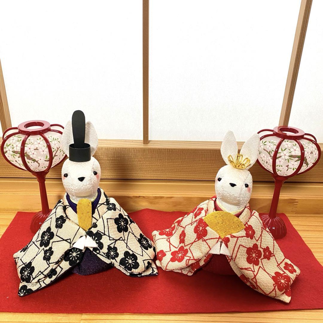 ちりめん細工　うさぎのお雛様　桃の節句　現品限り