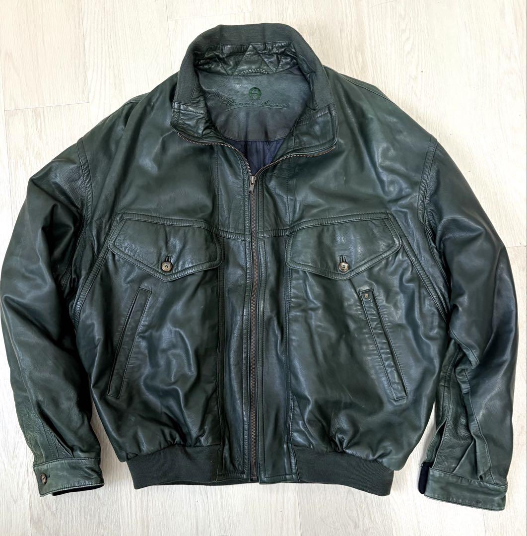 セール中】AIGNER アイグナー レザージャケット 本革 90s