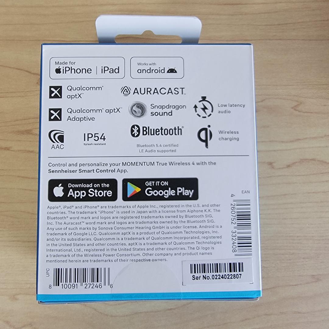 【新品未開封・保証書付き】momentum true wireless 4 新品未開封】MOMENTUM True Wireless 4