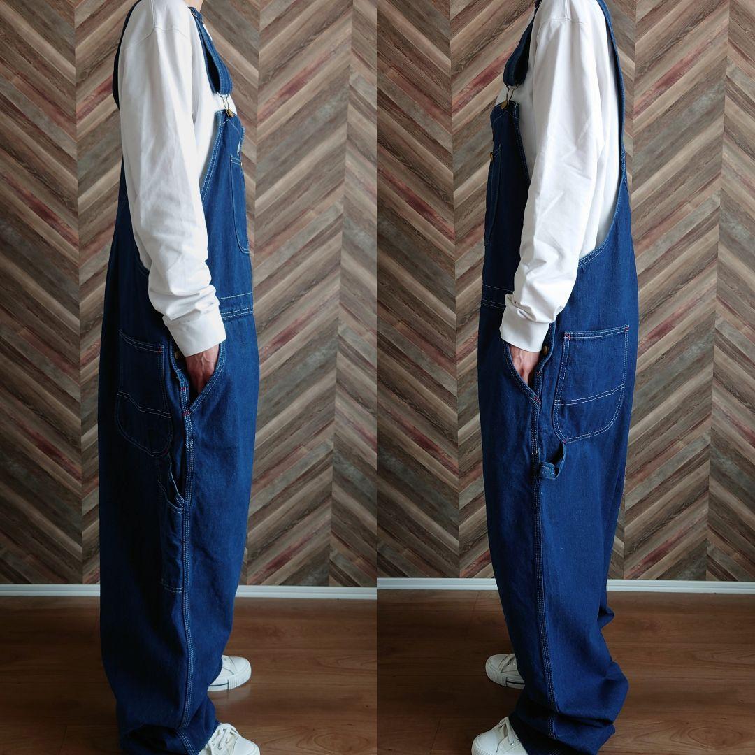 Dickies 濃紺デニムオーバーオール/サロペット 古着/実寸W42L30