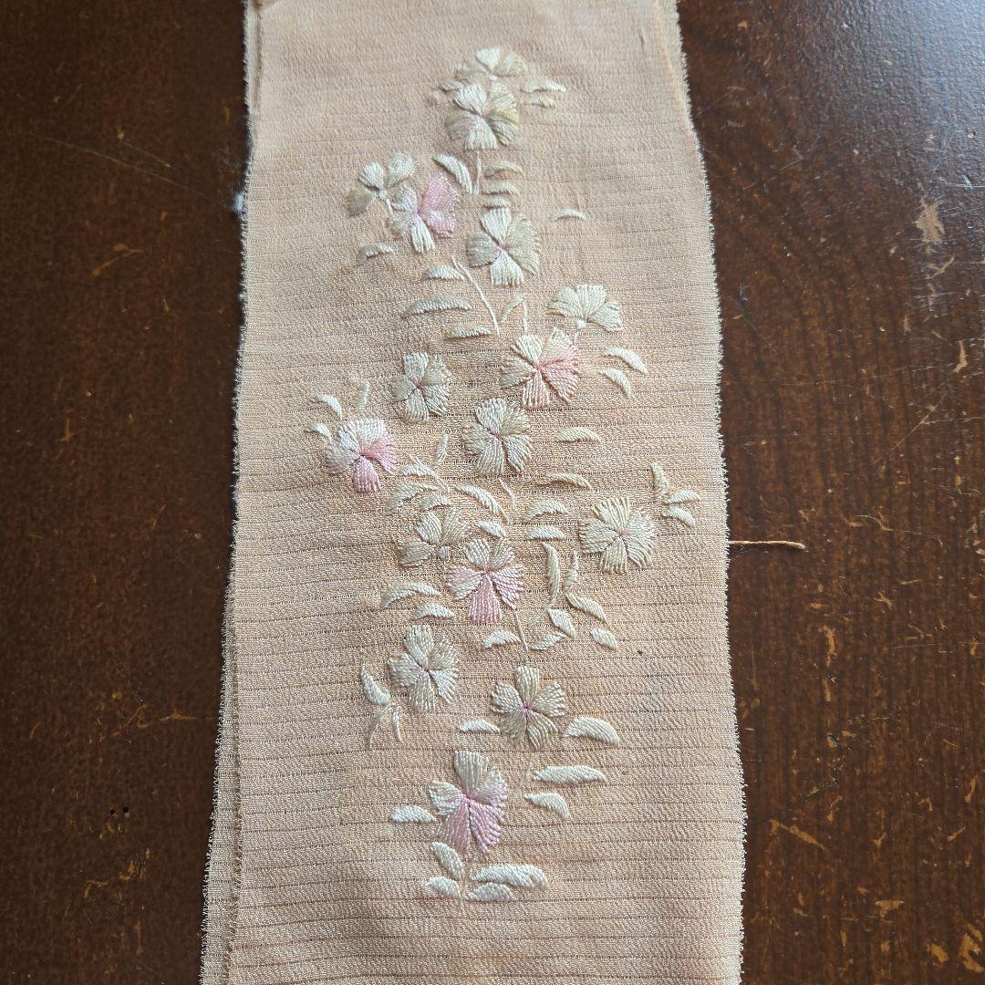 アンティーク 刺繍 半衿 半襟 絽 H 縮緬 着物 浴衣 振袖 訪問着 着付け