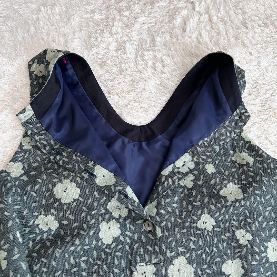 美品 パラスパレス 総柄ロングワンピース ノースリーブ 花柄