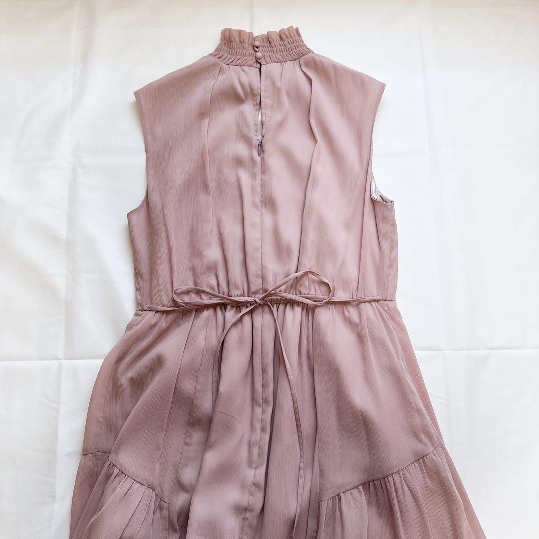 Apuweiser-riche レイヤードニット付 ノースリワンピース