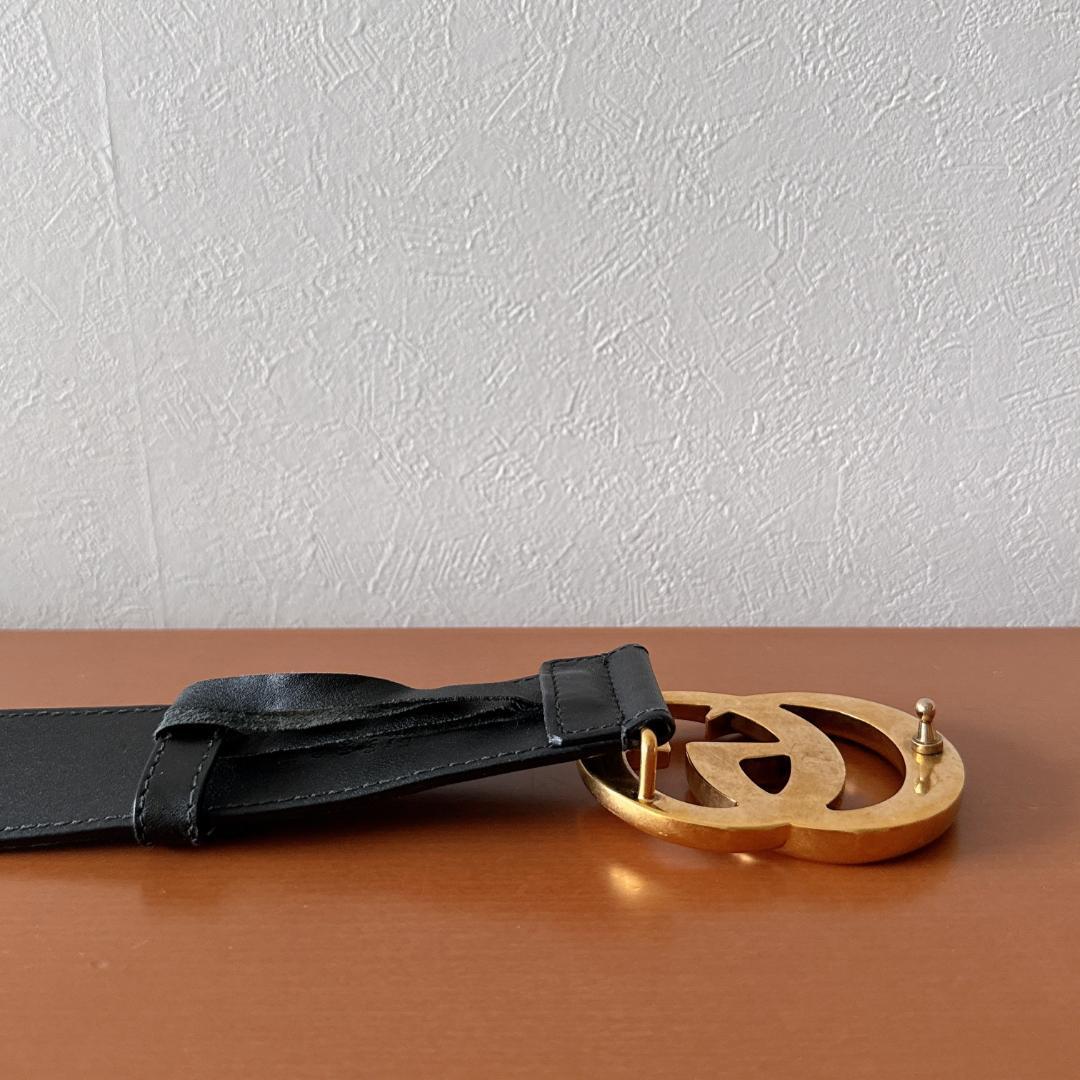 【GUCCI】グッチ GG マーモント ワイドベルト ブラック グッチ GUCCI ダブルG ワイドベルト ブラック 75センチ GG
