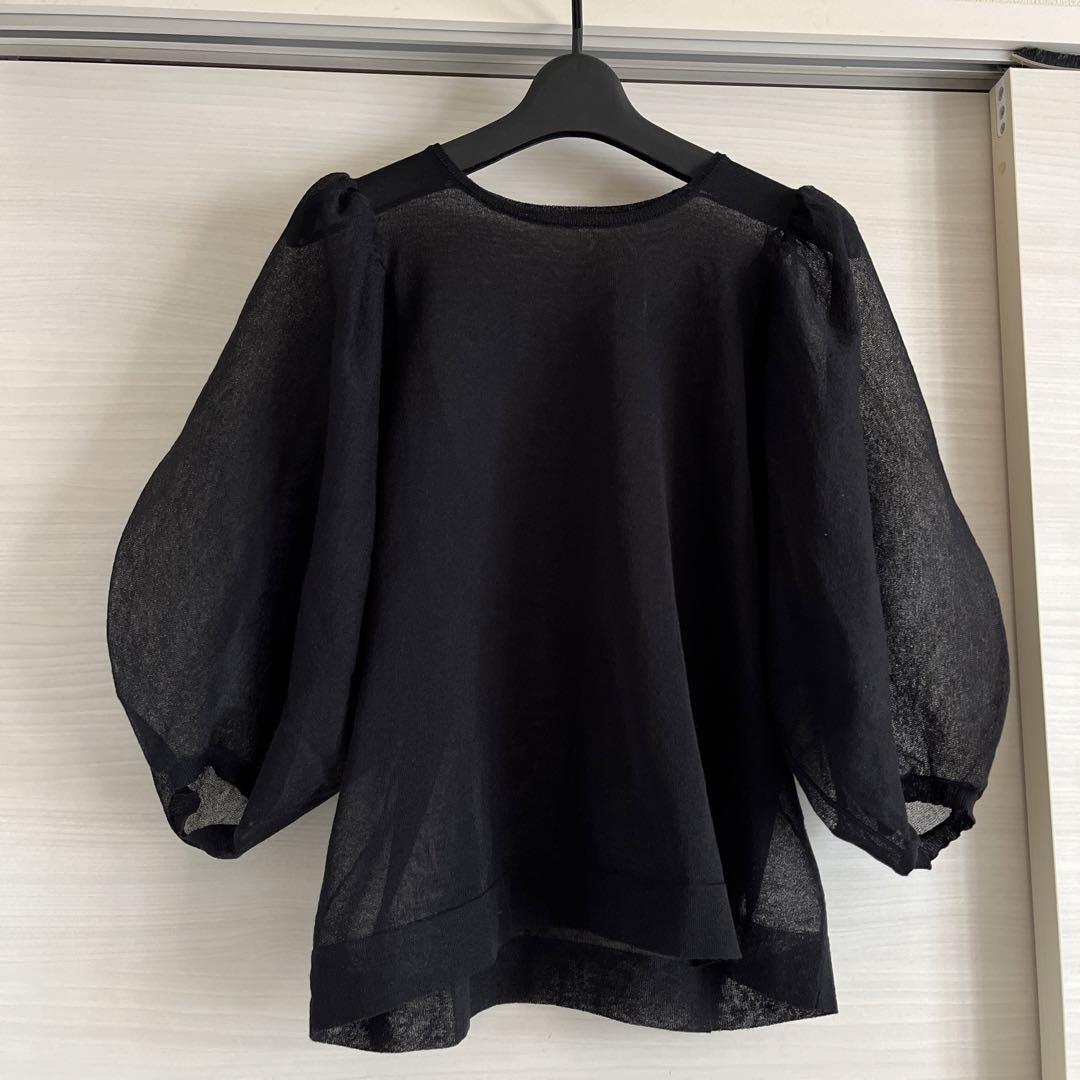 美品 Spick and Span シアーフォルムパフスリーブニット