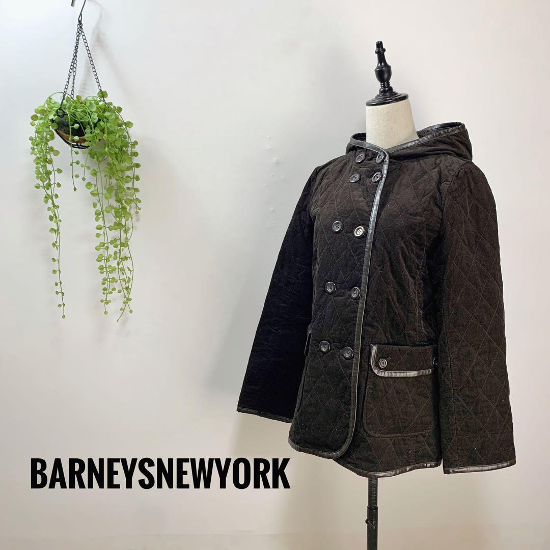 A705 BARNEYSNEWYORK コート フード キルティング ボタン 冬