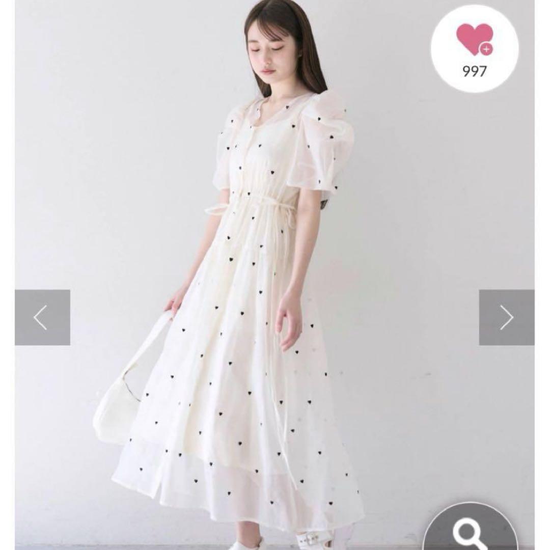 OLIVE des OLIVEハート刺繍ワンピース